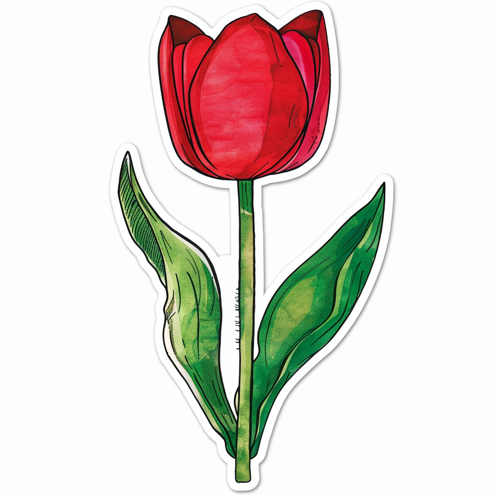 Sticker of a Tulip flower Vinyl Decal Sticker for Car, Laptop, Tumbler and more # F023454