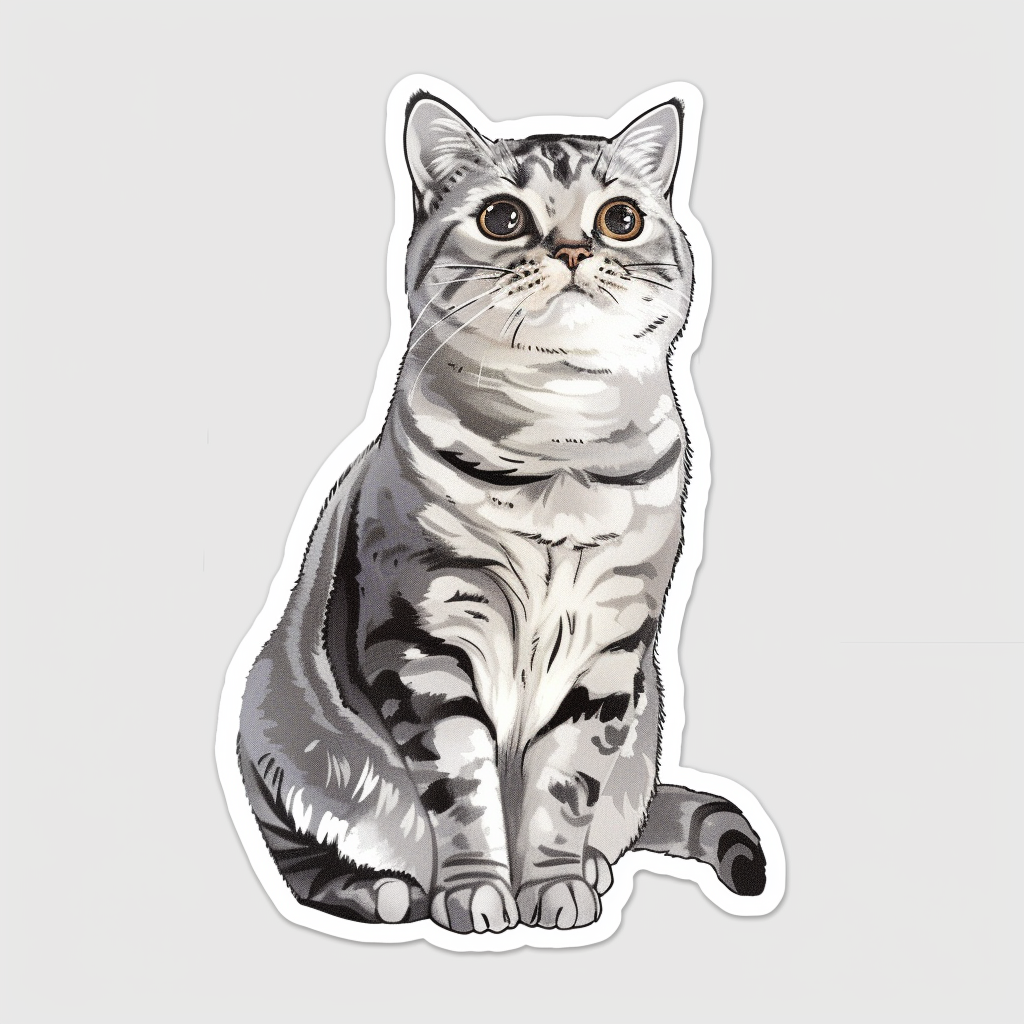 American Shorthair Cat majestic Expressive surreal Vinyl Decal Sticker for Car, Laptop, Tumbler and more # F018592