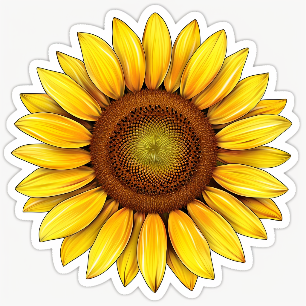 Sunflower flower majestic Expressive surreal Vinyl Decal Sticker for Car, Laptop, Tumbler and more # F023090