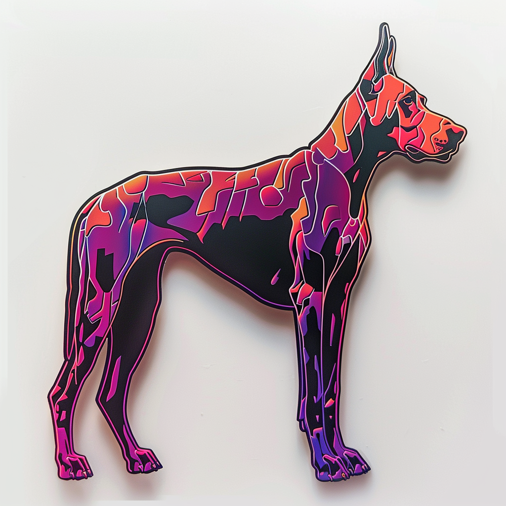 Adorable Great Dane Dog Expressive surreal Vinyl Decal Sticker for Car, Laptop, Tumbler and more # F017896