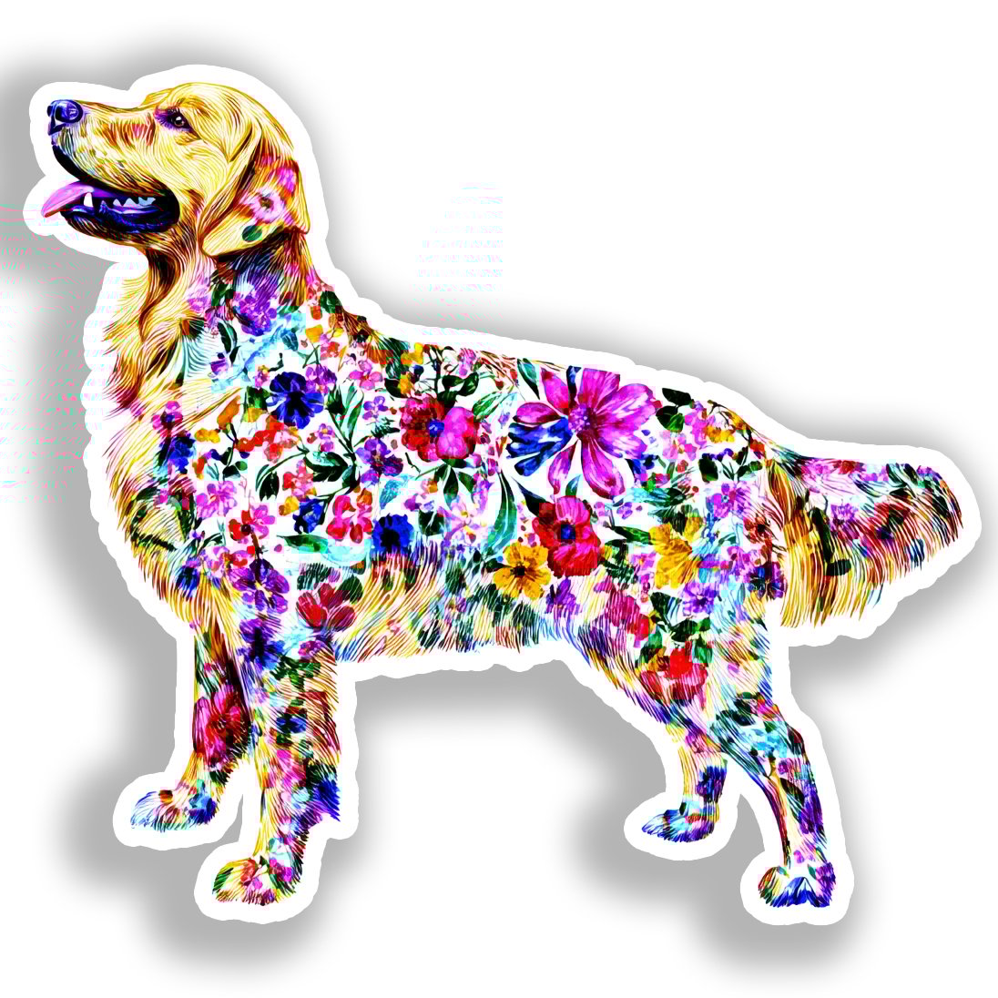 Golden Retriever Dog Vinyl Decal Sticker for Car, Laptop, Tumbler and more # A019545-4" x 4"