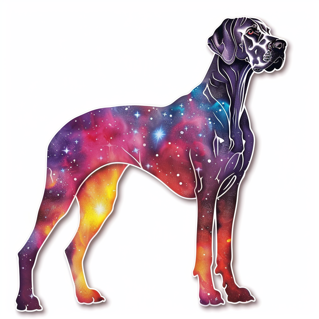 Adorable Great Dane Dog Expressive surreal Vinyl Decal Sticker for Car, Laptop, Tumbler and more # F017968
