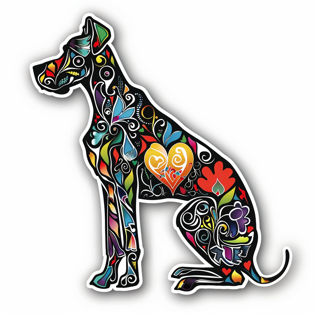 Great Dane Dog Expressive surreal Vinyl Decal Sticker for Car, Laptop, Tumbler and more # F022839