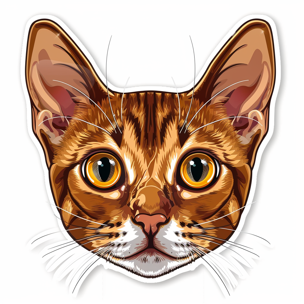 Abyssinian Cat astronaut majestic Expressive surreal Vinyl Decal Sticker for Car, Laptop, Tumbler and more # F021101-4" x 4"