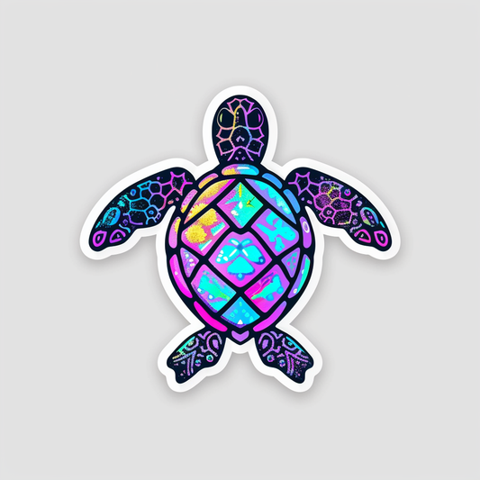 turtle majestic Expressive surreal Vinyl Decal Sticker for Car, Laptop, Tumbler and more # F022108-4" x 4"