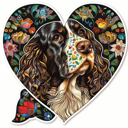 Cocker Spaniel Dog majestic Expressive surreal Vinyl Decal Sticker for Car, Laptop, Tumbler and more # F019707-4" x 4"