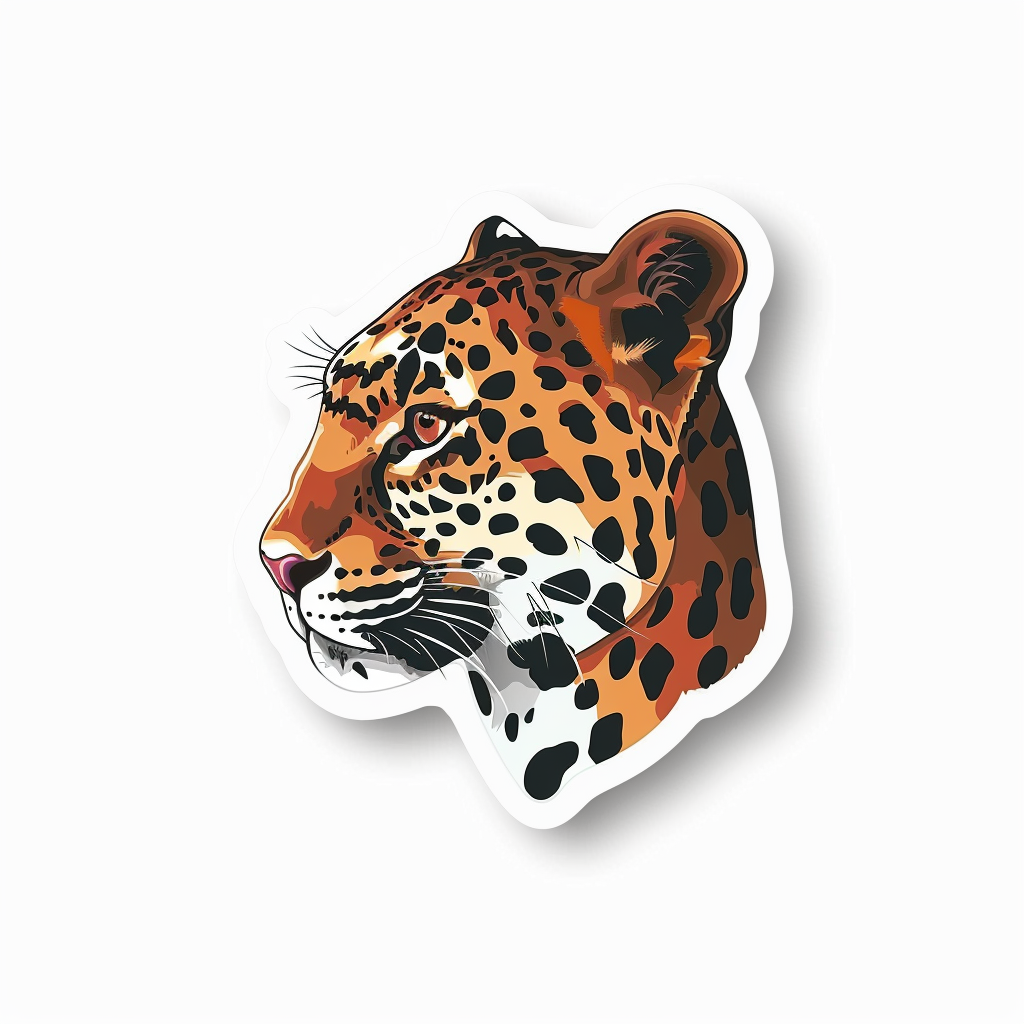 Leopard majestic Expressive surreal Vinyl Decal Sticker for Car, Laptop, Tumbler and more # F022626