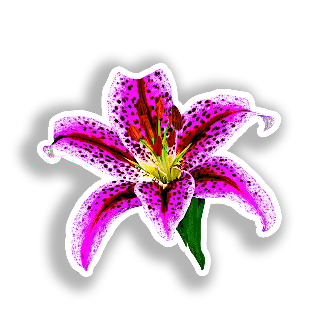 Lily Flower Vinyl Decal Sticker for Car, Laptop, Tumbler and more # A019418-4" x 4"