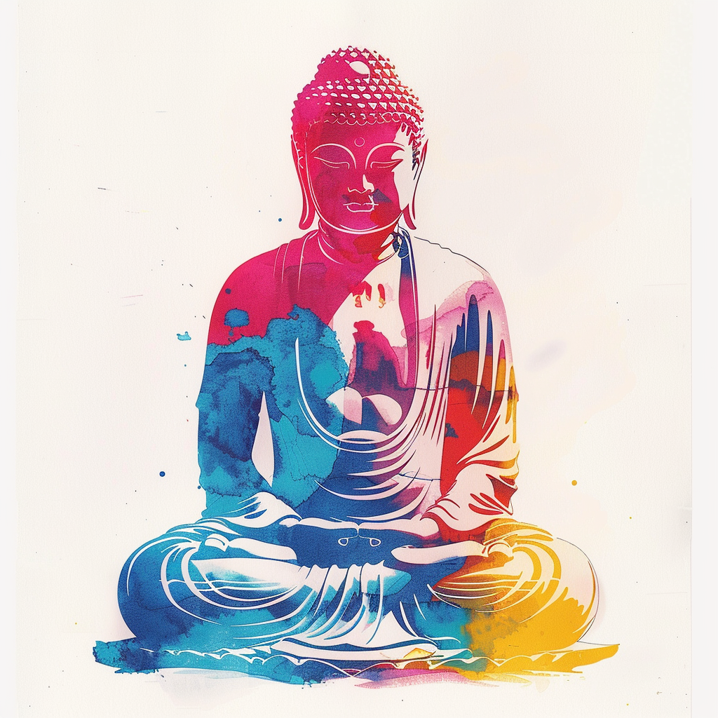Sticker of a Buddha majestic Expressive surreal Vinyl Decal Sticker for Car, Laptop, Tumbler and more # F016843