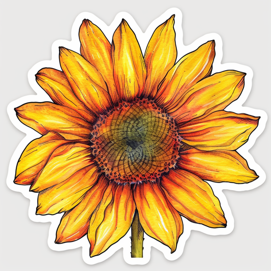 Sunflower flower majestic Expressive surreal Vinyl Decal Sticker for Car, Laptop, Tumbler and more # F023036