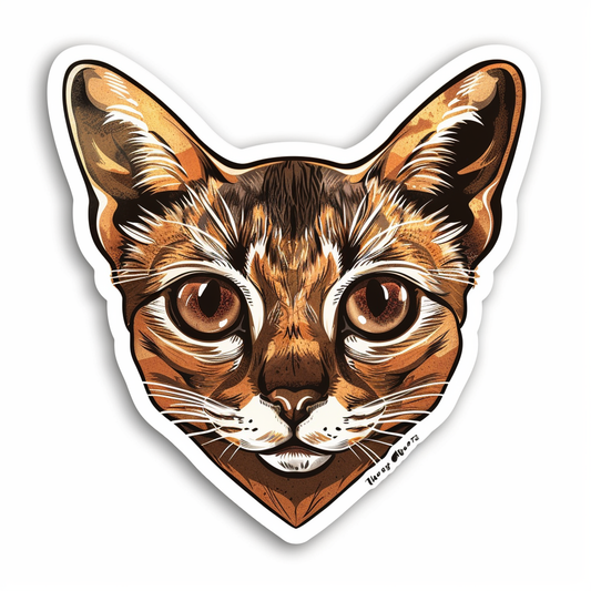 Abyssinian Cat astronaut majestic Expressive surreal Vinyl Decal Sticker for Car, Laptop, Tumbler and more # F021642-4" x 4"