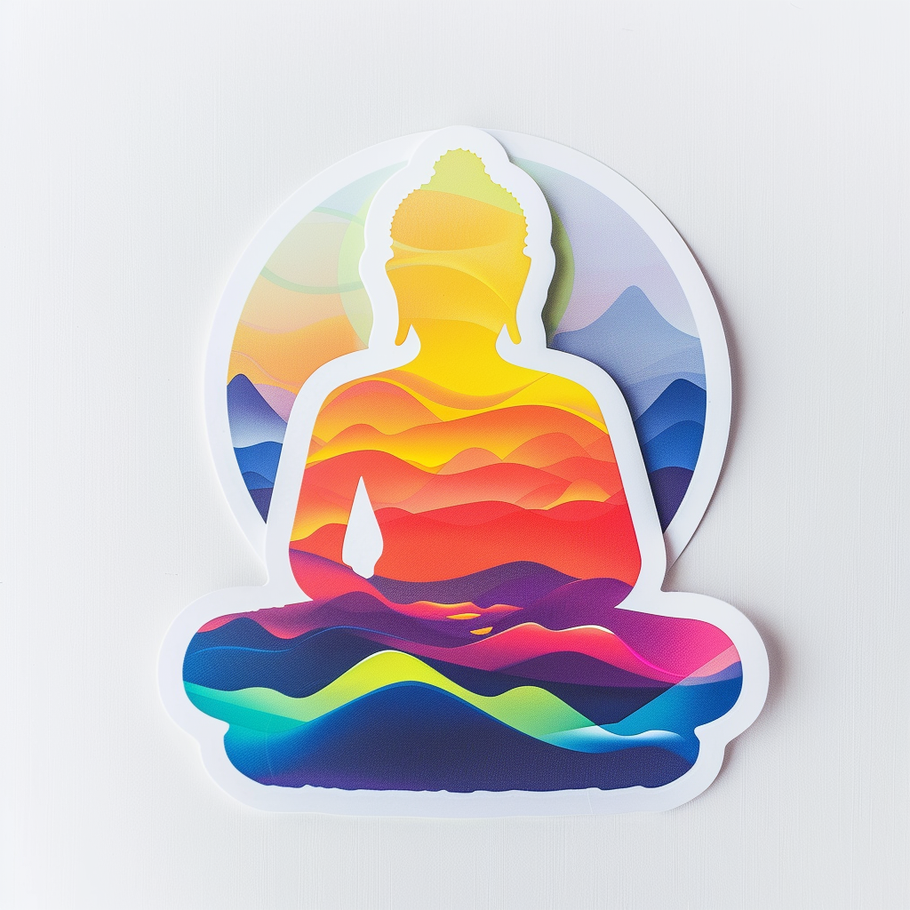 Sticker of a Buddha majestic Expressive surreal Vinyl Decal Sticker for Car, Laptop, Tumbler and more # F016853