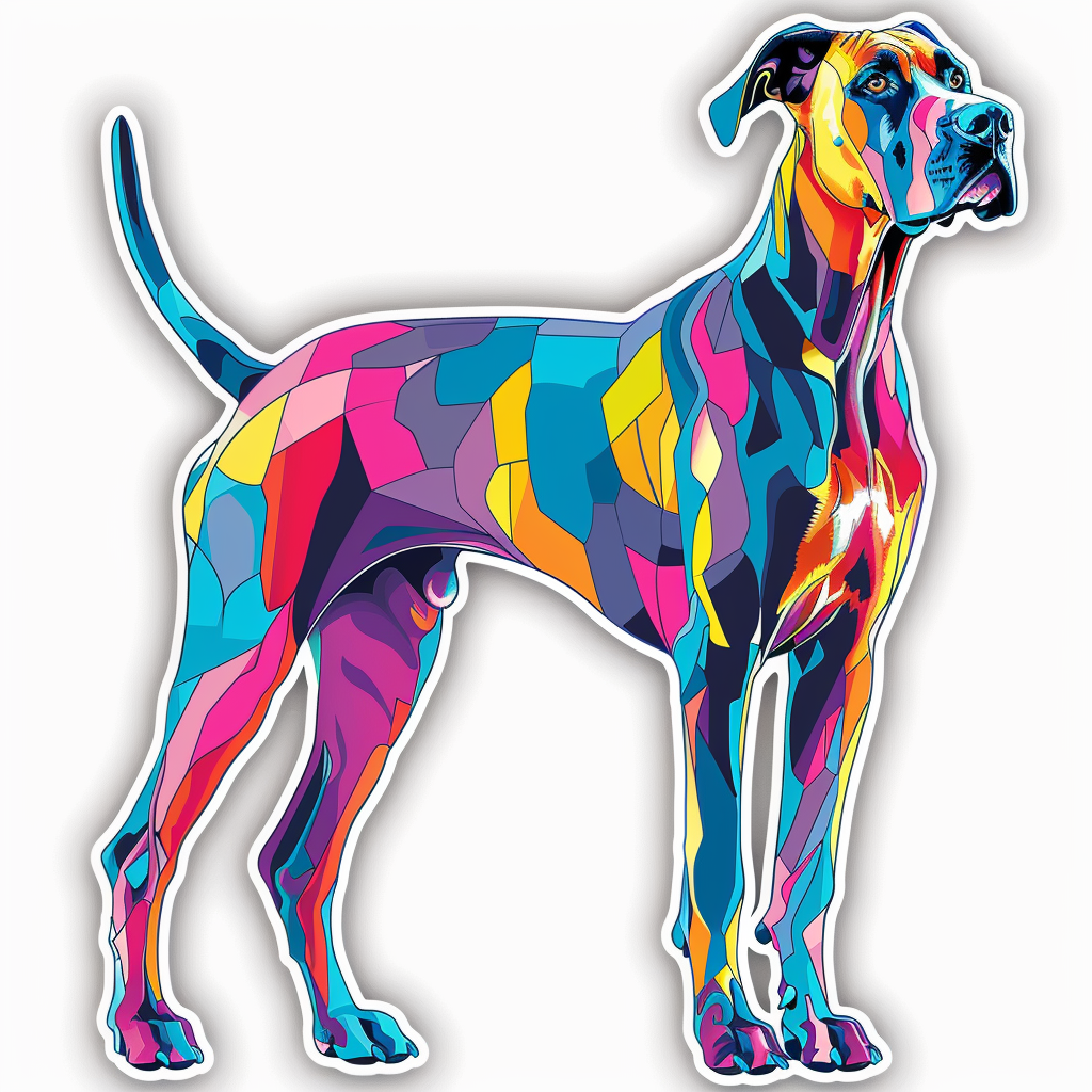 Great Dane Dog cyber punk majestic Expressive surreal Vinyl Decal Sticker for Car, Laptop, Tumbler and more # F017911