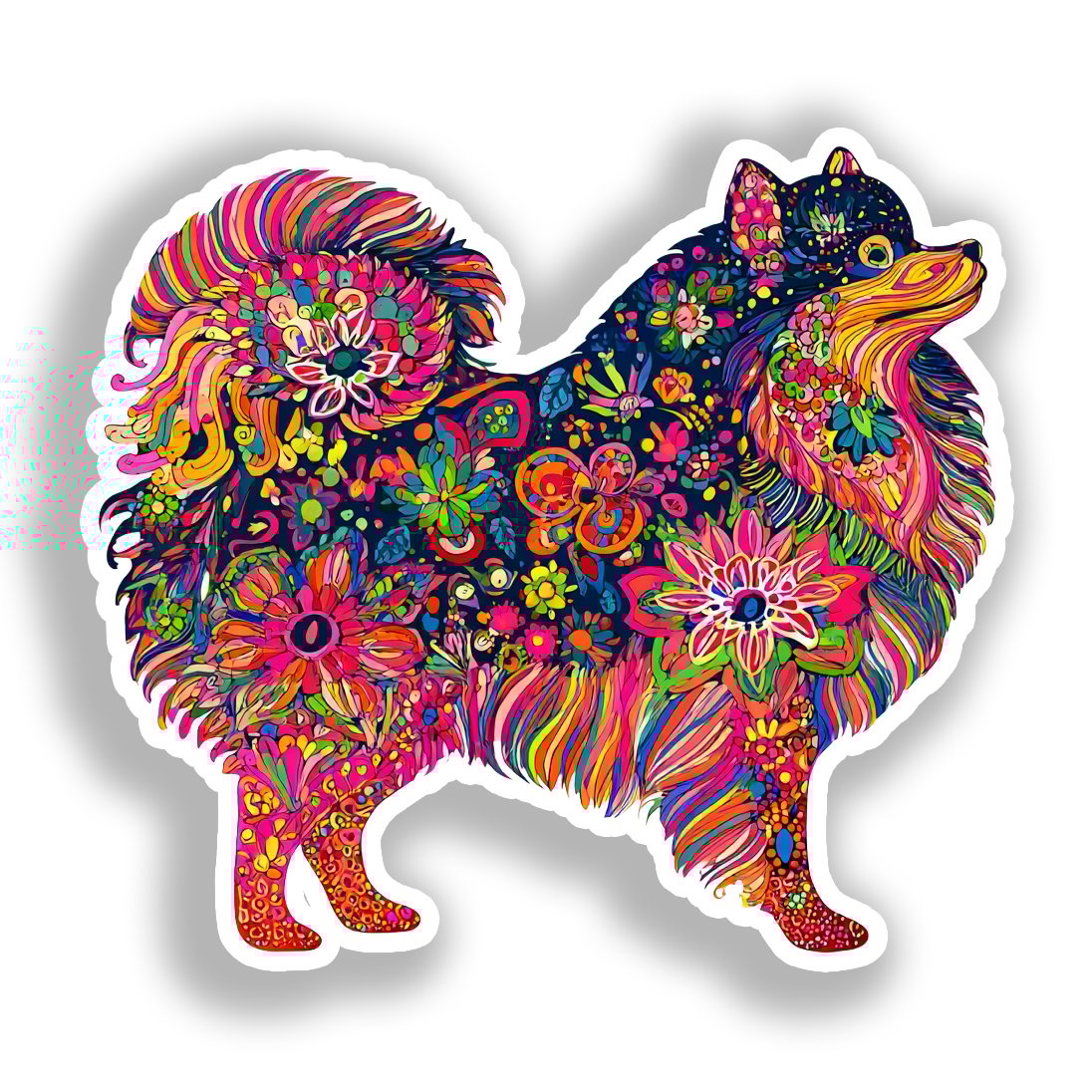 Pomeranian Dog Vinyl Decal Sticker for Car, Laptop, Tumbler and more # A017318-4" x 4"