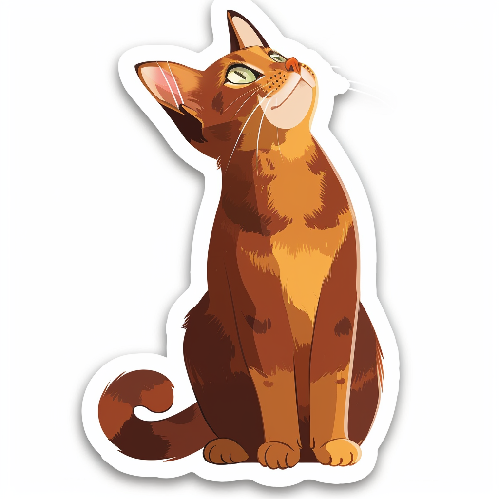 Abyssinian Cat astronaut majestic Expressive surreal Vinyl Decal Sticker for Car, Laptop, Tumbler and more # F021023-4" x 4"