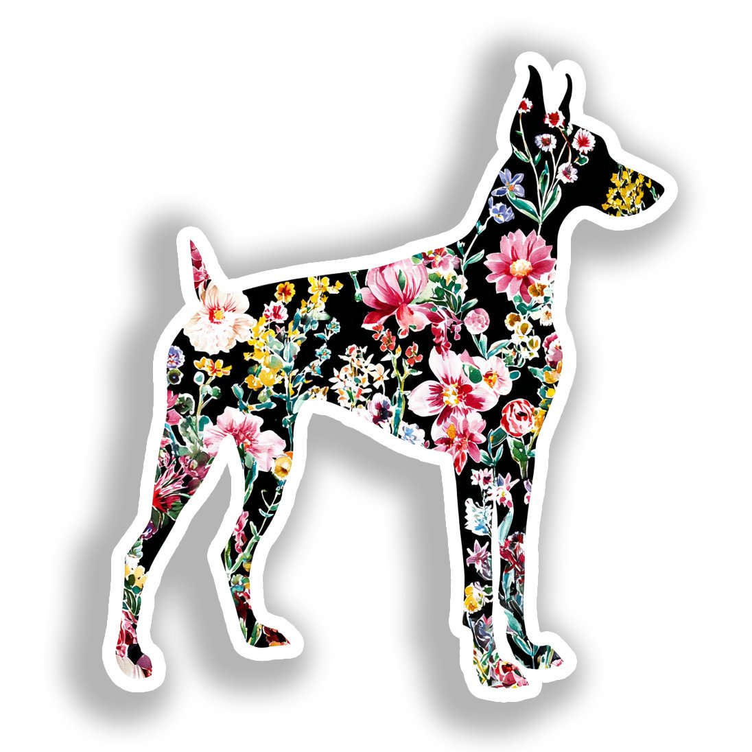 Doberman Pnscher Dog Vinyl Decal Sticker for Car, Laptop, Tumbler and more # A019677-4" x 4"