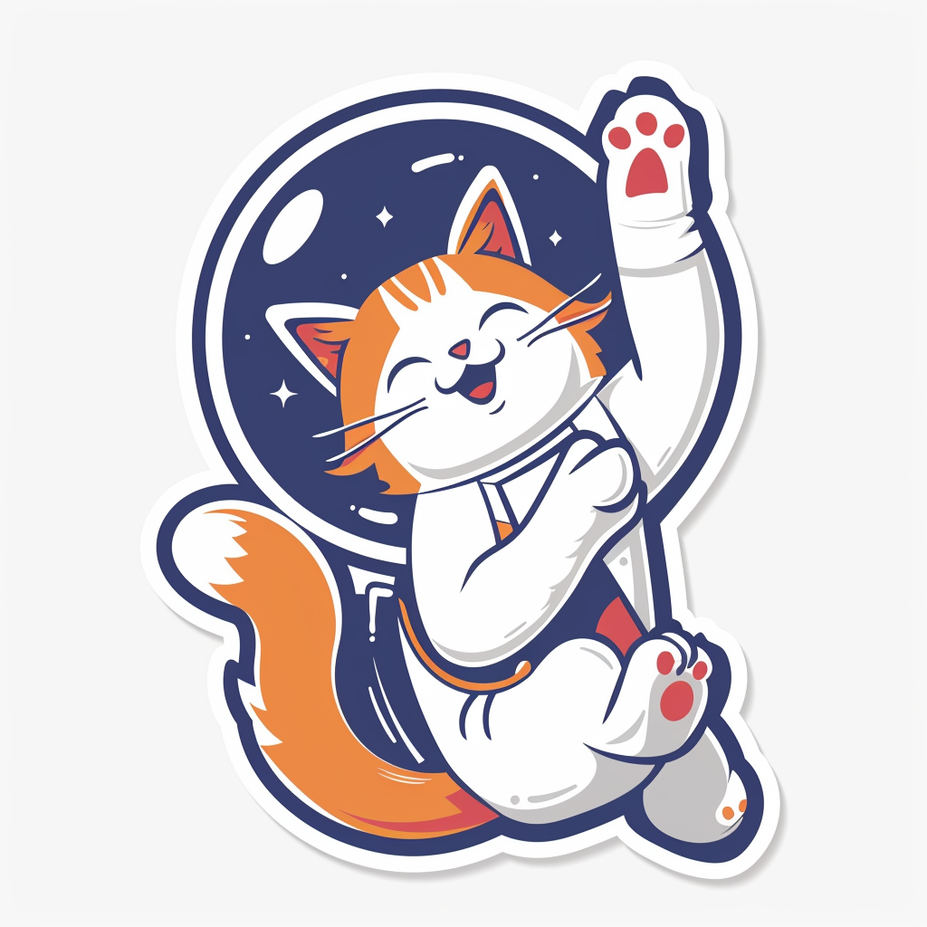 Persian Cat Space Expressive surreal Vinyl Decal Sticker for Car, Laptop, Tumbler and more # F016081