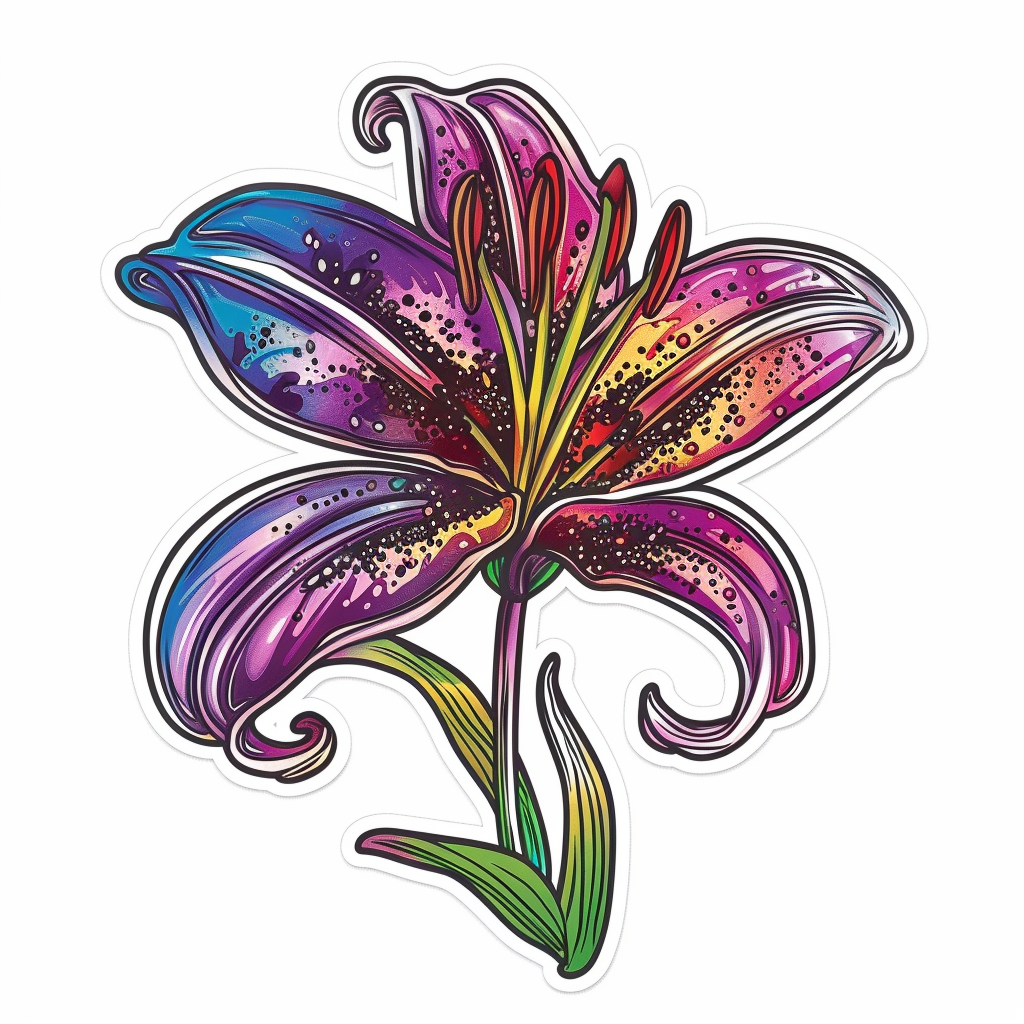 Lily flower majestic Expressive surreal Vinyl Decal Sticker for Car, Laptop, Tumbler and more # F023183