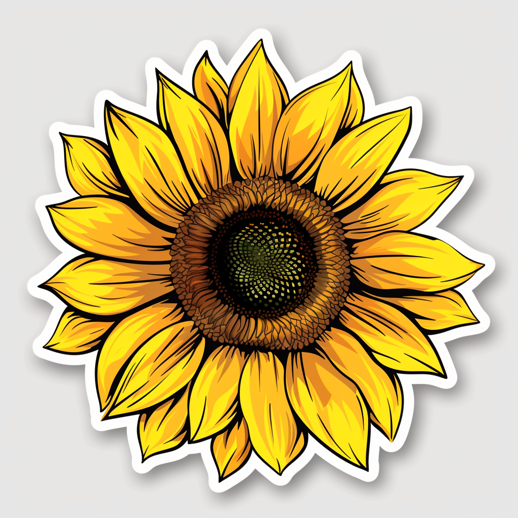 Sunflower flower majestic Expressive surreal Vinyl Decal Sticker for Car, Laptop, Tumbler and more # F023103