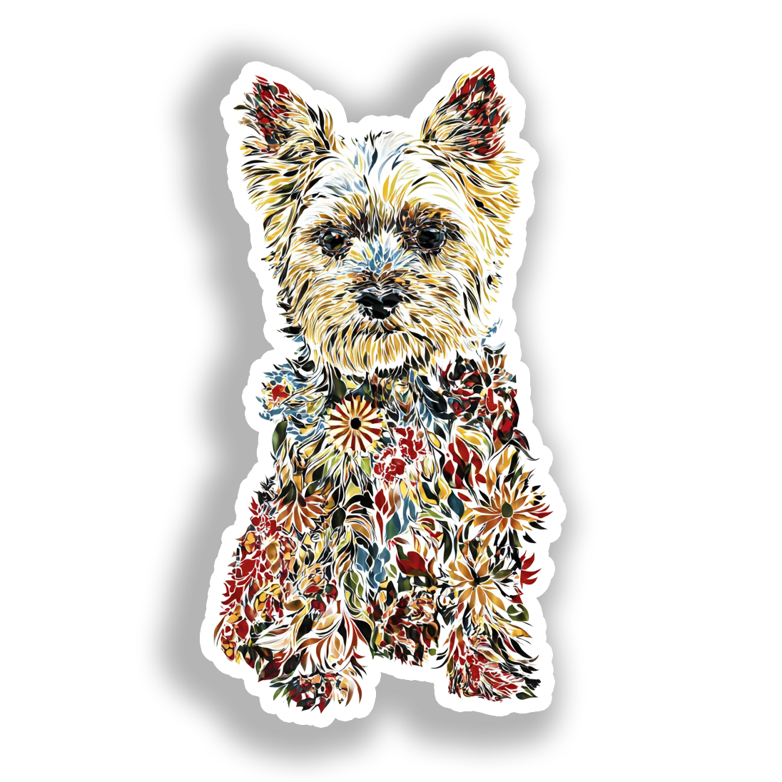 Yorkshire Terrier Dog Vinyl Decal Sticker for Car, Laptop, Tumbler and more # A017225-4" x 4"