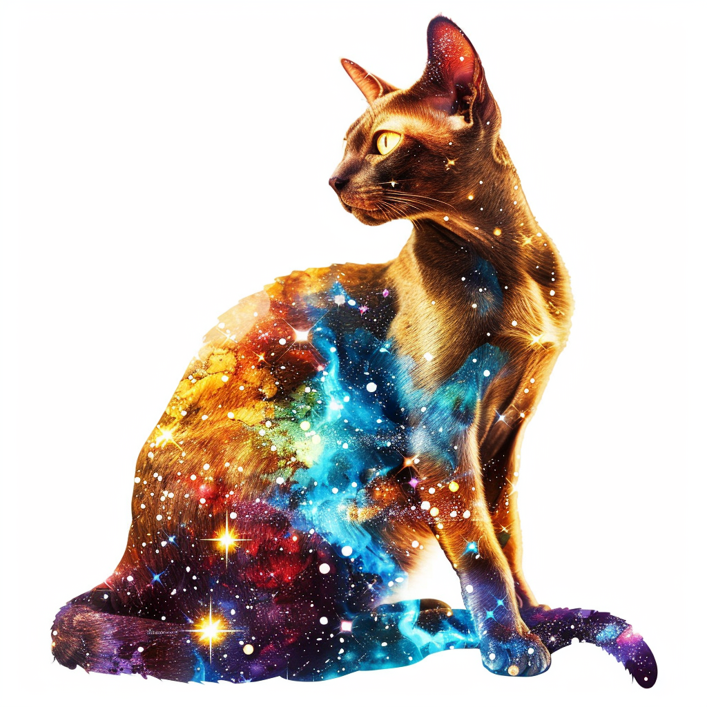 Abyssinian Cat astronaut majestic Expressive surreal Vinyl Decal Sticker for Car, Laptop, Tumbler and more # F021135-4" x 4"