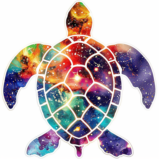 turtle majestic Expressive surreal Vinyl Decal Sticker for Car, Laptop, Tumbler and more # F022090-4" x 4"