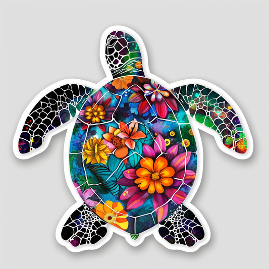 turtle majestic Expressive surreal Vinyl Decal Sticker for Car, Laptop, Tumbler and more # F022147-4" x 4"
