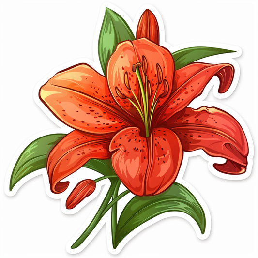 Lily flower majestic Expressive surreal Vinyl Decal Sticker for Car, Laptop, Tumbler and more # F023276