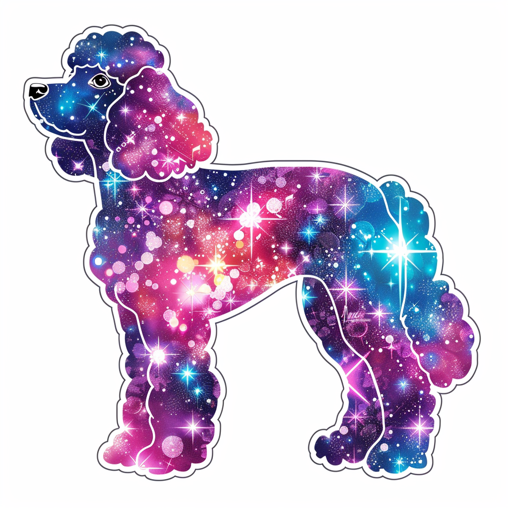 Poodle Dog galaxy Vinyl Decal Sticker for Car, Laptop, Tumbler and more # F012370