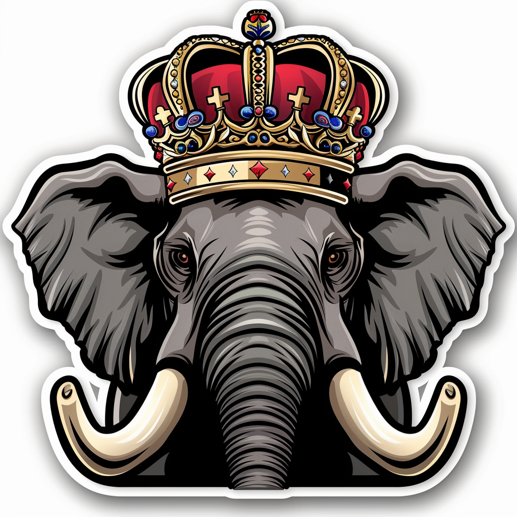 Elephant Expressive surreal Vinyl Decal Sticker for Car, Laptop, Tumbler and more # F022315-4" x 4"