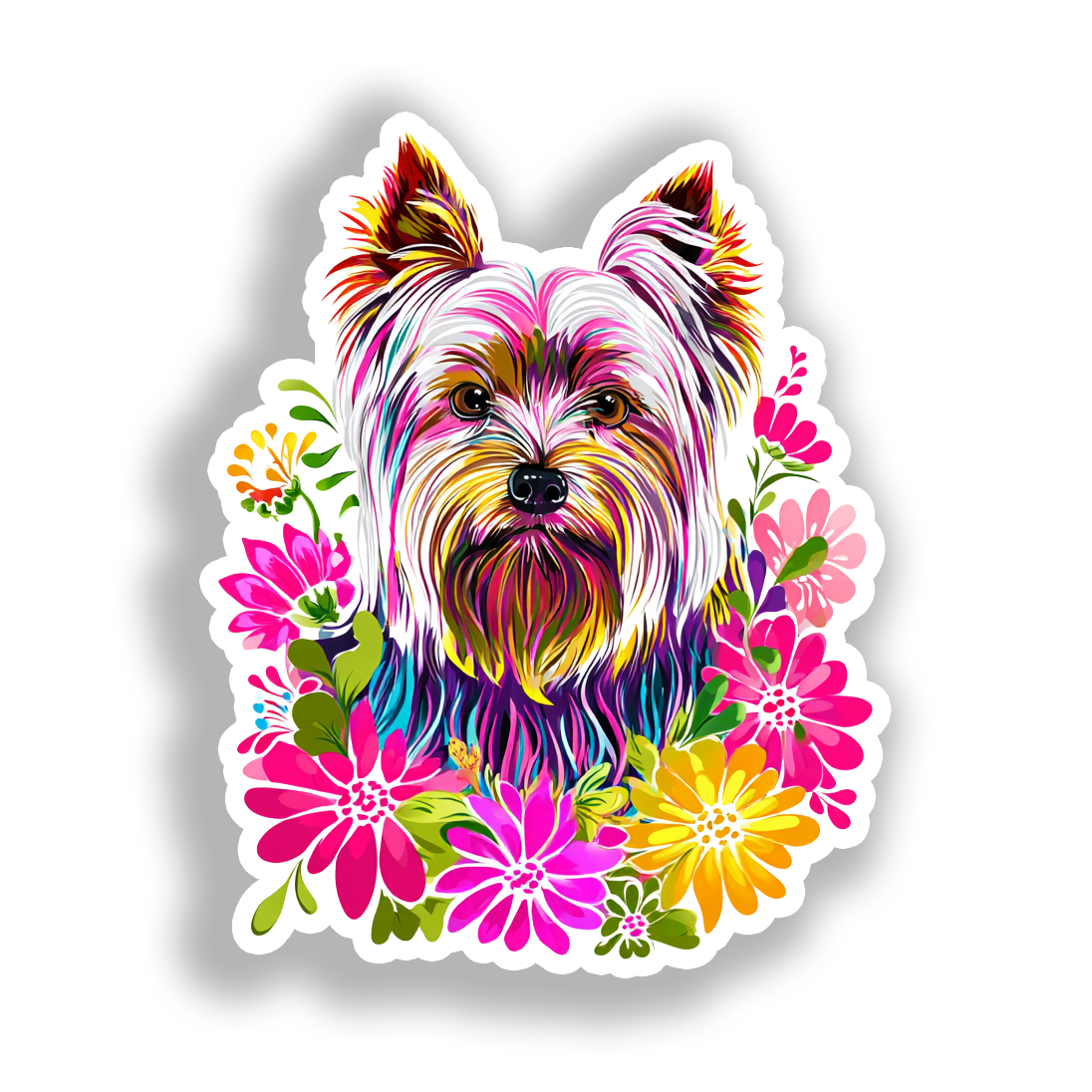 Yorkshire Terrier Dog Vinyl Decal Sticker for Car, Laptop, Tumbler and more # A017226-4" x 4"