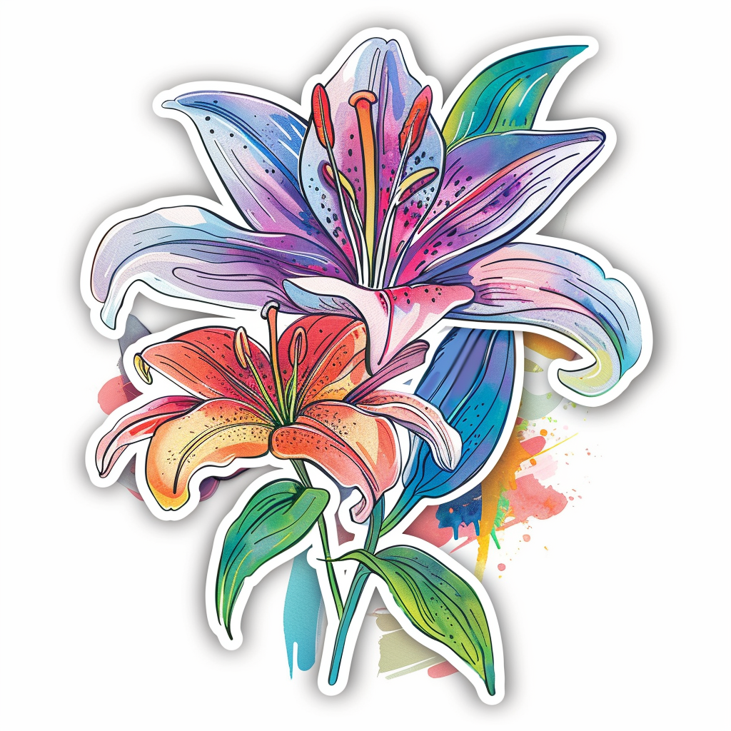 Lily flower majestic Expressive surreal Vinyl Decal Sticker for Car, Laptop, Tumbler and more # F023174