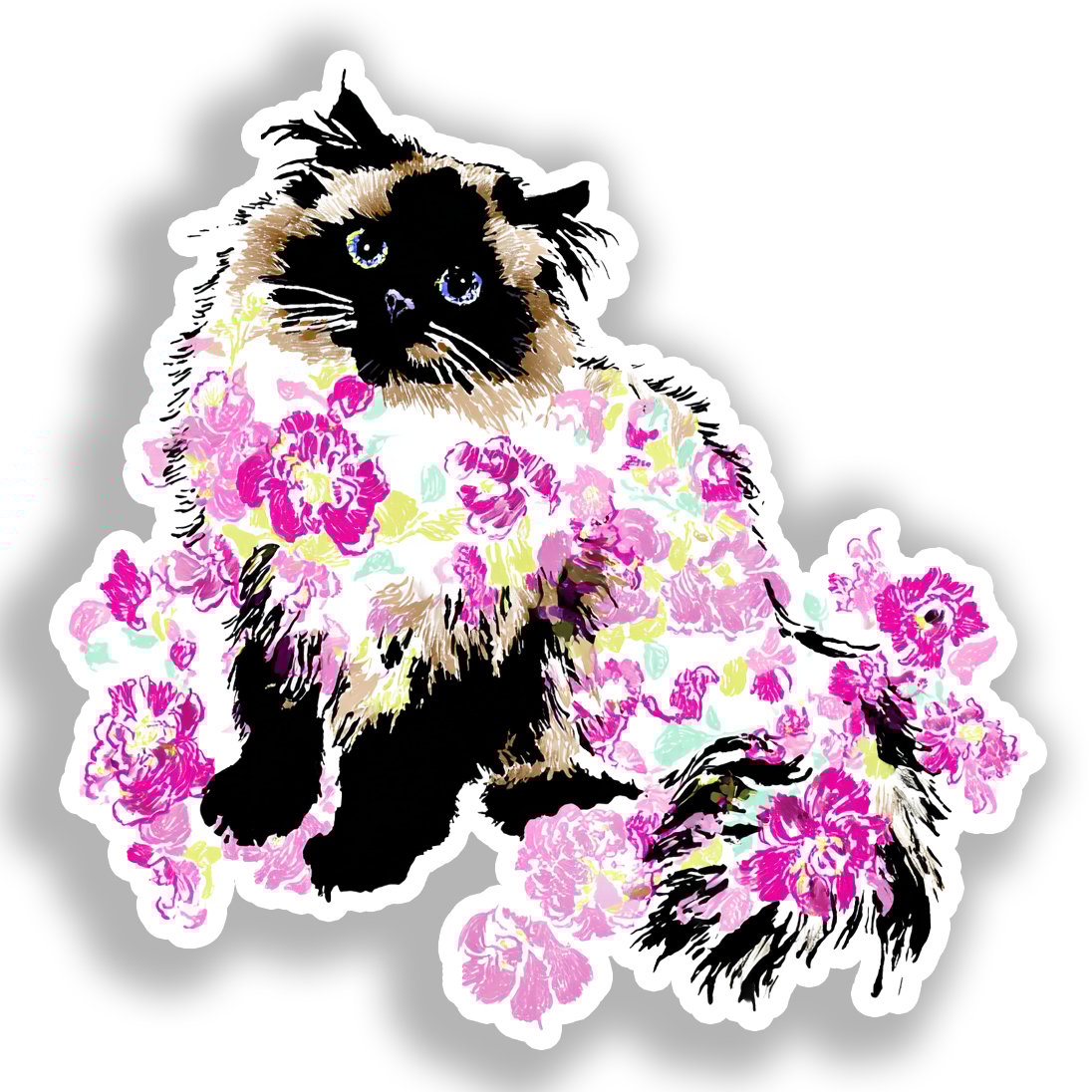 Himalayan Cat Vinyl Decal Sticker for Car, Laptop, Tumbler and more # A019468-4" x 4"