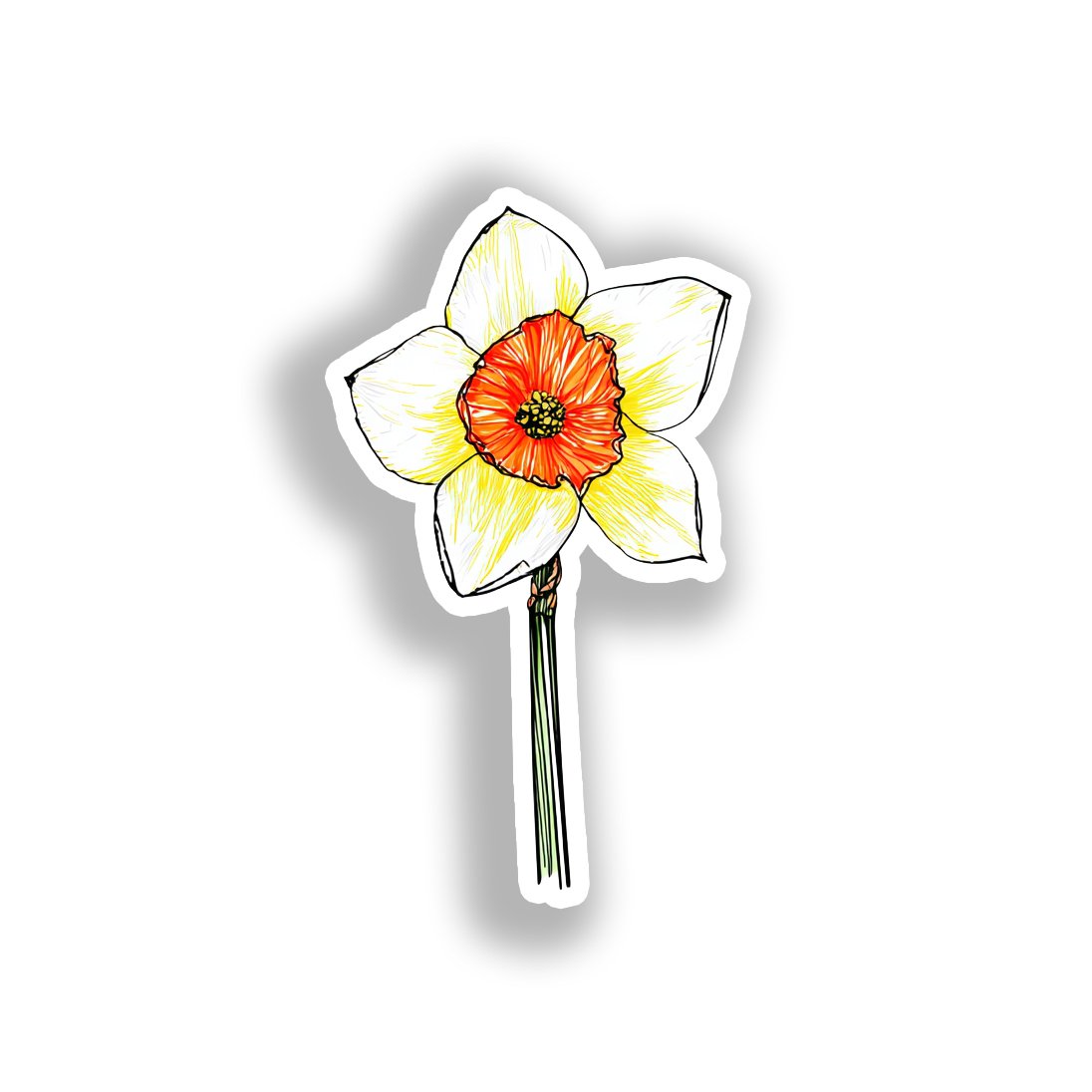 Daffodil Flower Vinyl Decal Sticker for Car, Laptop, Tumbler and more # A019732-4" x 4"