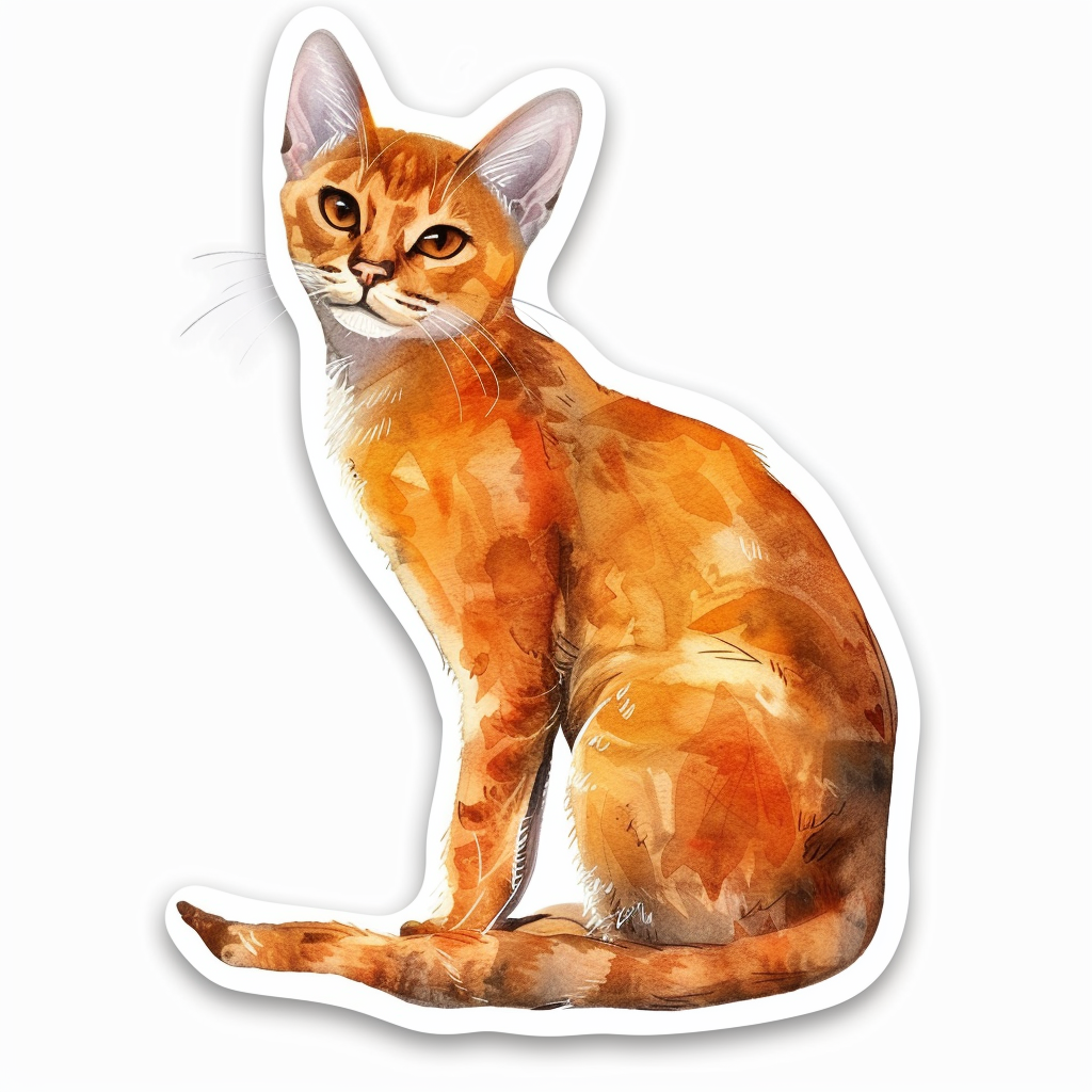 Abyssinian Cat Vinyl Decal Sticker for Car, Laptop, Tumbler and more # F08033