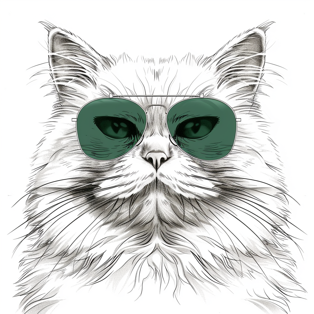 Persian Cat Expressive surreal Vinyl Decal Sticker for Car, Laptop, Tumbler and more # F016007