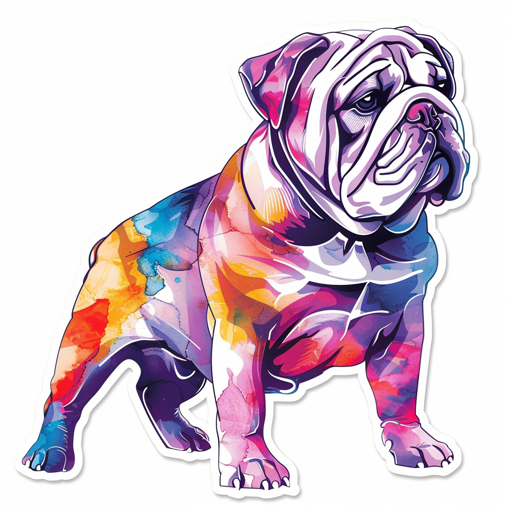 Bulldog Dog majestic Expressive surreal Vinyl Decal Sticker for Car, Laptop, Tumbler and more # F017412