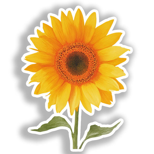 Sunflower Flower Vinyl Decal Sticker for Car, Laptop, Tumbler and more # A019080-4" x 4"