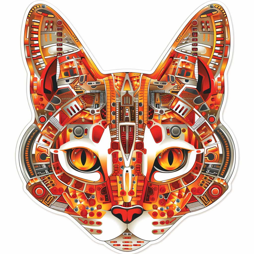 Abyssinian Cat astronaut majestic Expressive surreal Vinyl Decal Sticker for Car, Laptop, Tumbler and more # F021034-4" x 4"