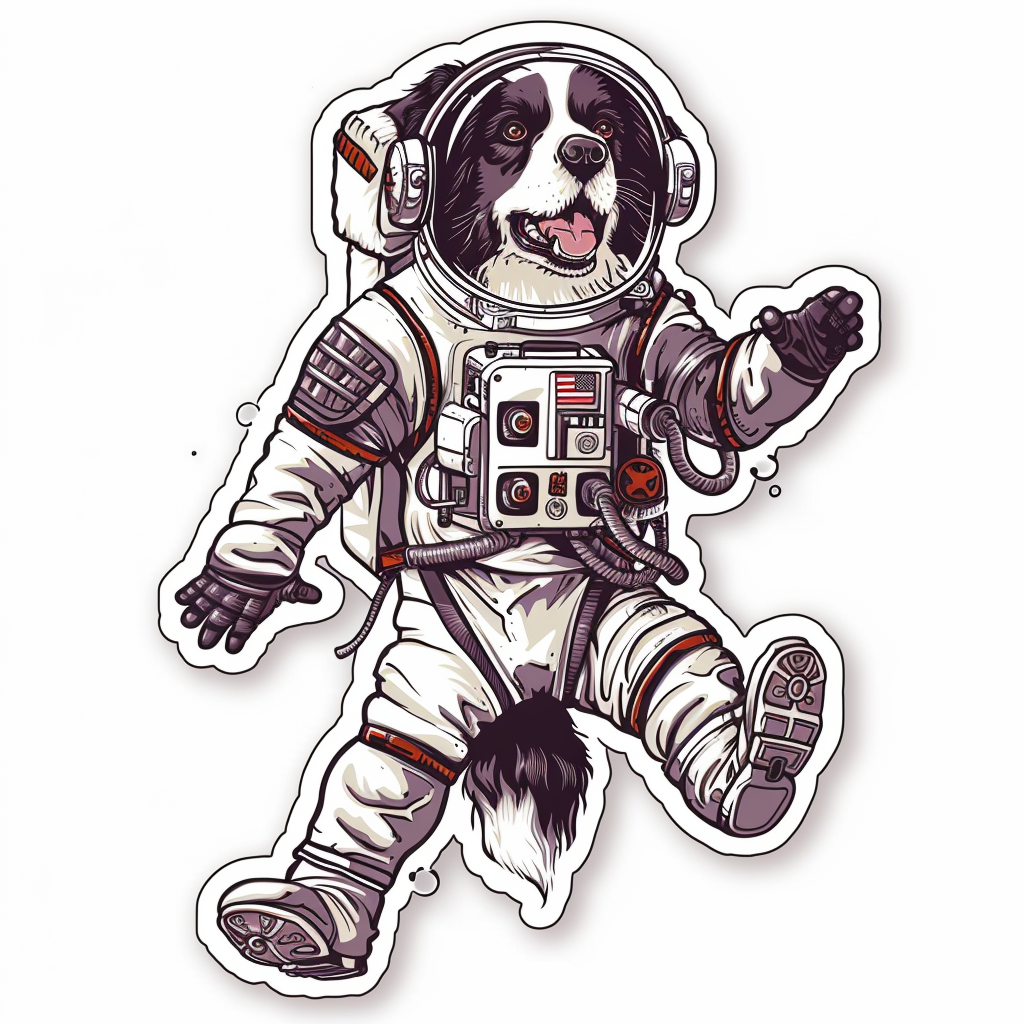 Border Collie Dog majestic Expressive surreal Vinyl Decal Sticker for Car, Laptop, Tumbler and more # F021762-4" x 4"