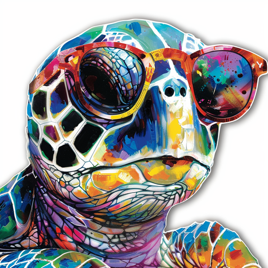turtle majestic Expressive surreal Vinyl Decal Sticker for Car, Laptop, Tumbler and more # F021946-4" x 4"