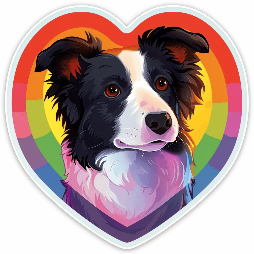 Sticker of a Border Collie Dog majestic Expressive surreal Vinyl Decal Sticker for Car, Laptop, Tumbler and more # F021881