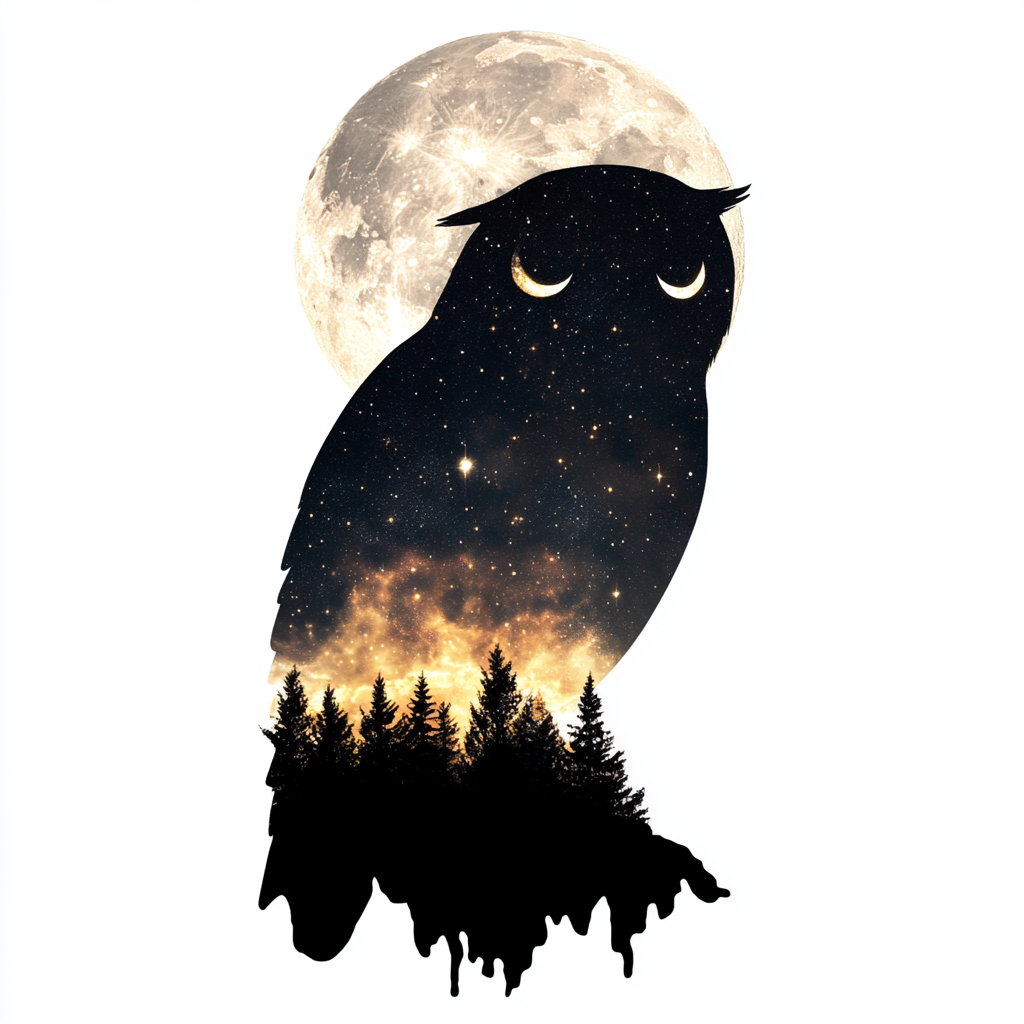 Owl Moon and Stars Vinyl Decal Sticker for Car, Laptop, Tumbler and more # F025765