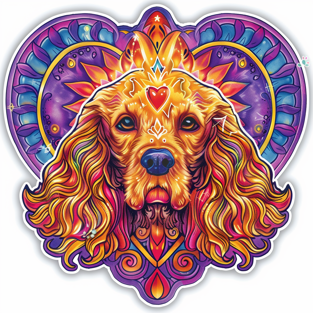 Cocker Spaniel Dog majestic Expressive surreal Vinyl Decal Sticker for Car, Laptop, Tumbler and more # F019696-4" x 4"