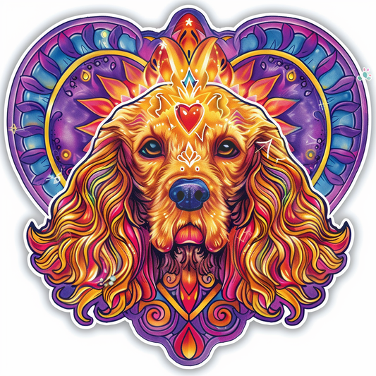 Cocker Spaniel Dog majestic Expressive surreal Vinyl Decal Sticker for Car, Laptop, Tumbler and more # F019696-4" x 4"
