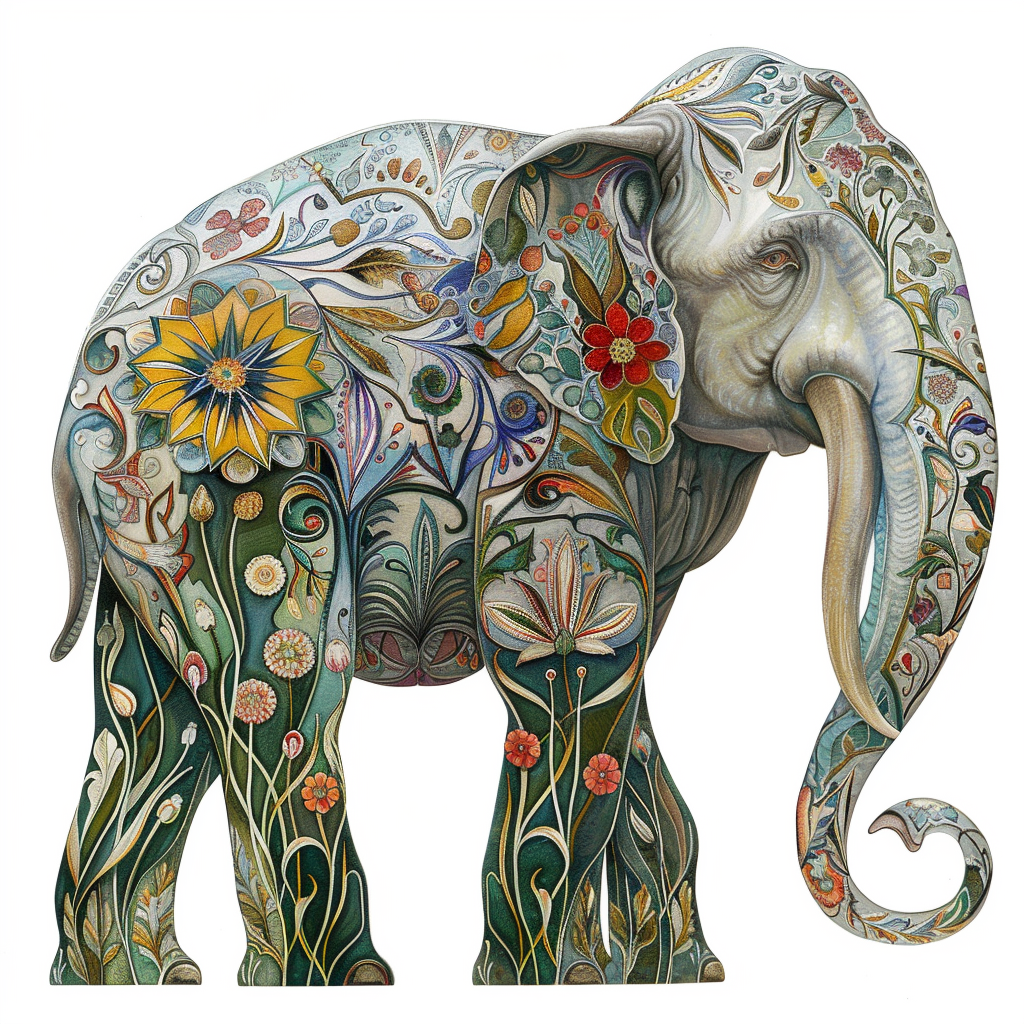 Elephant Expressive surreal Vinyl Decal Sticker for Car, Laptop, Tumbler and more # F022392