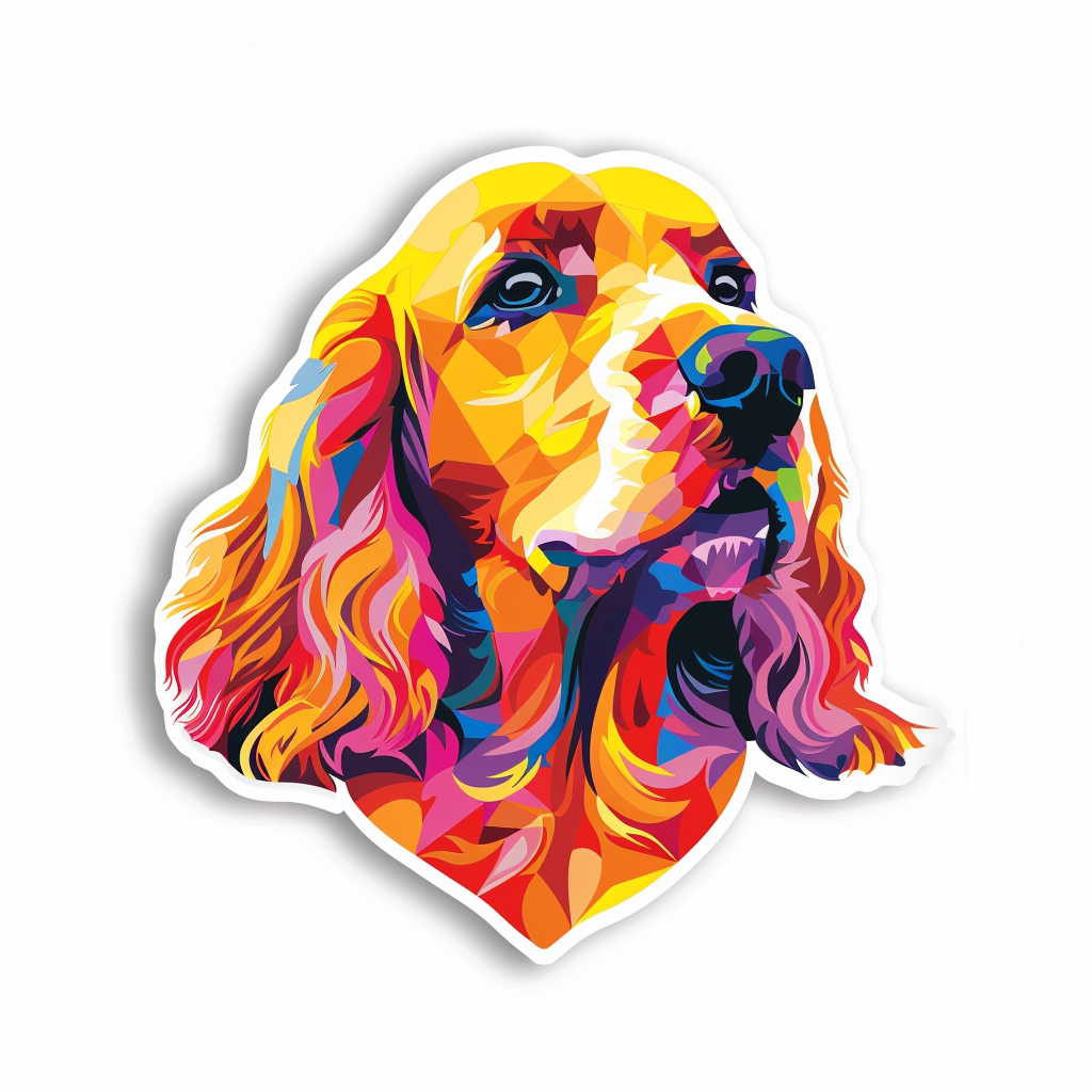 Cocker Spaniel Dog majestic Expressive surreal Vinyl Decal Sticker for Car, Laptop, Tumbler and more # F019769-4" x 4"