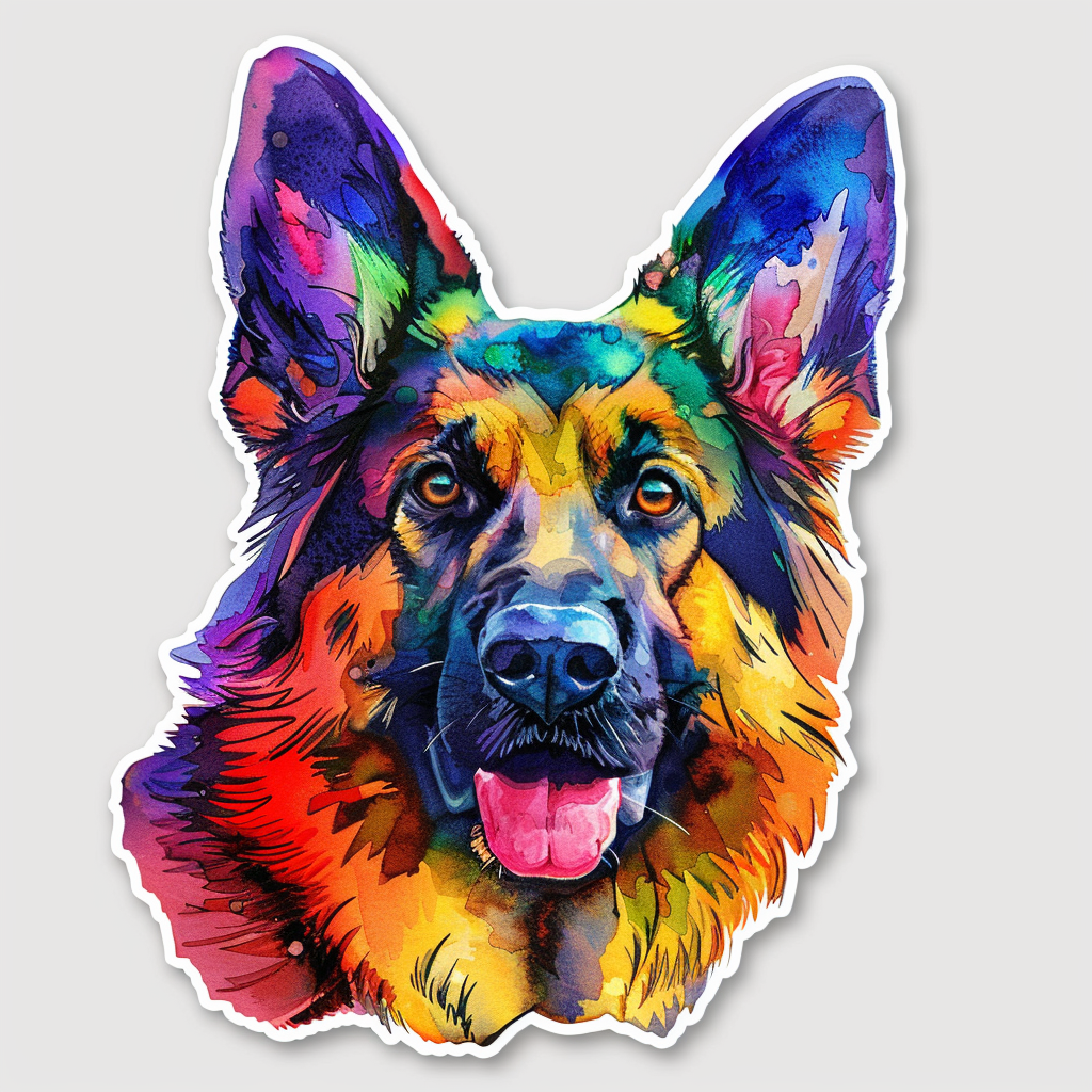 German Shepherd Dog cartoon Vinyl Decal Sticker for Car, Laptop, Tumbler and more # F011538