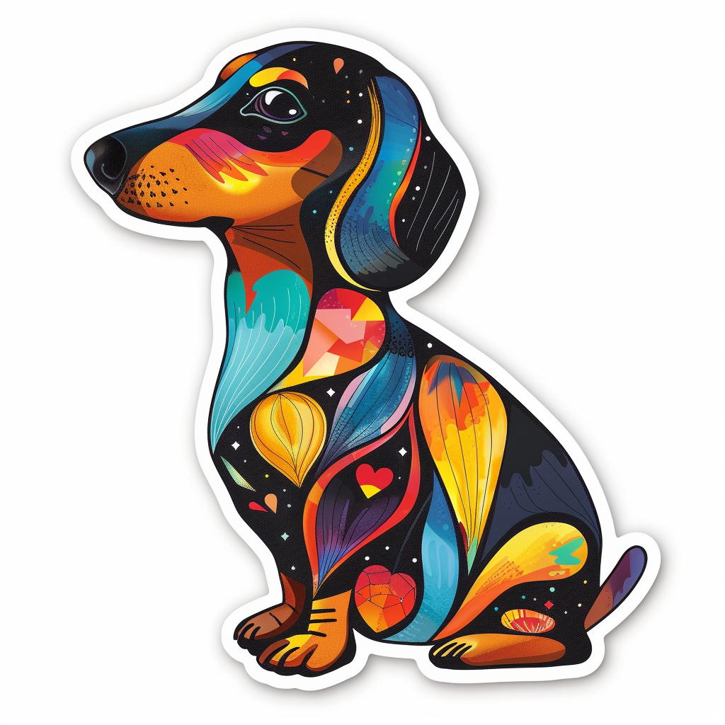 Dachshund Dog Heartcore Vinyl Decal Sticker for Car, Laptop, Tumbler and more # F012703