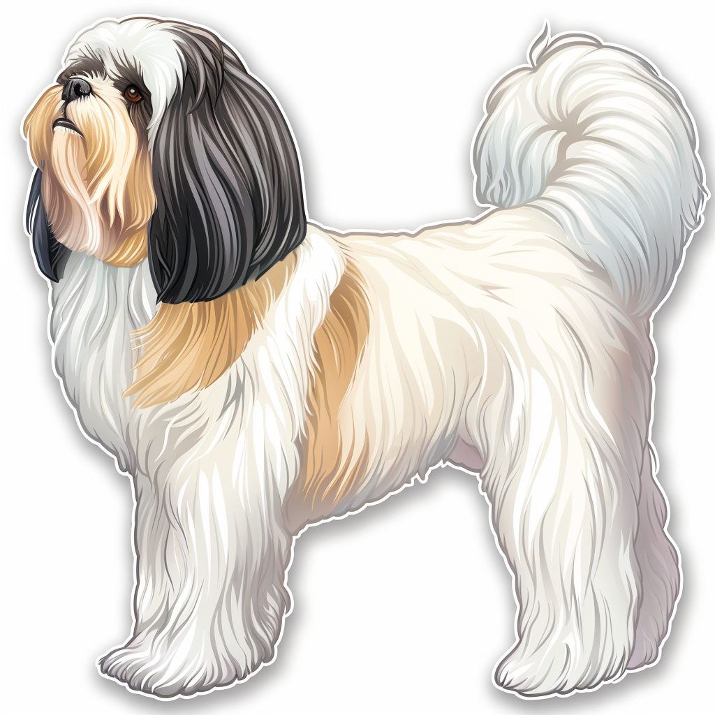 Adorable Shih Tzu Dog Expressive surreal Vinyl Decal Sticker for Car, Laptop, Tumbler and more # F018221